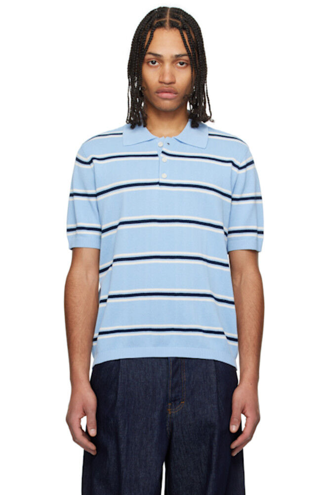 Синее полосатое трикотажное поло Dunst
Синее полосатое трикотажное поло Dunst