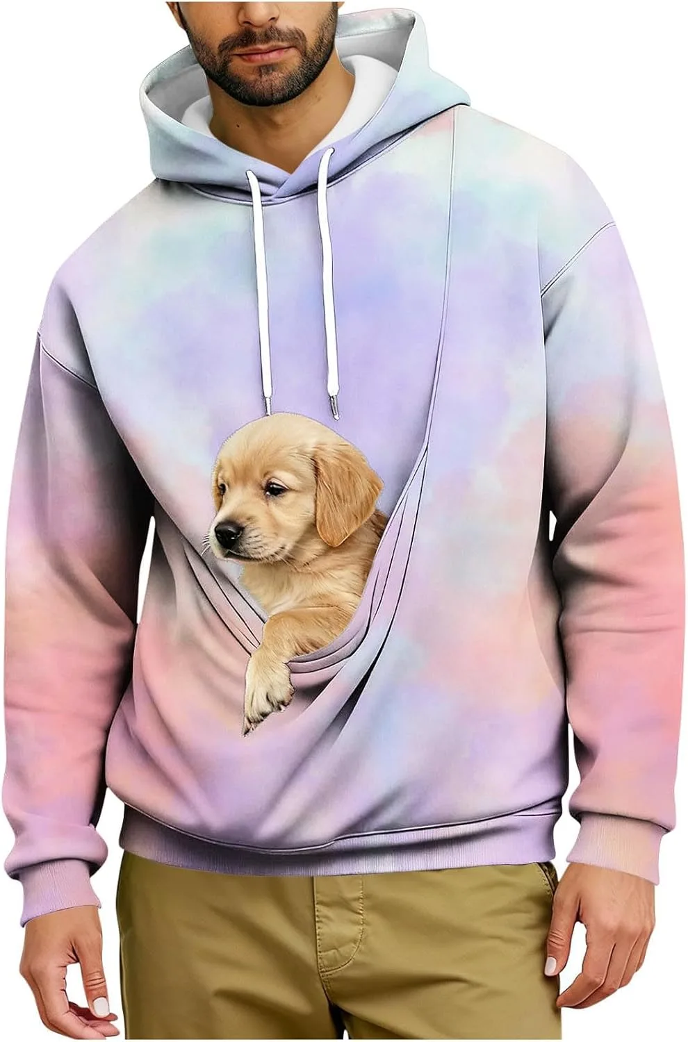 Мужская толстовка с капюшоном и карманом-переноской для питомца
Мужская толстовка с капюшоном и карманом-переноской для питомца