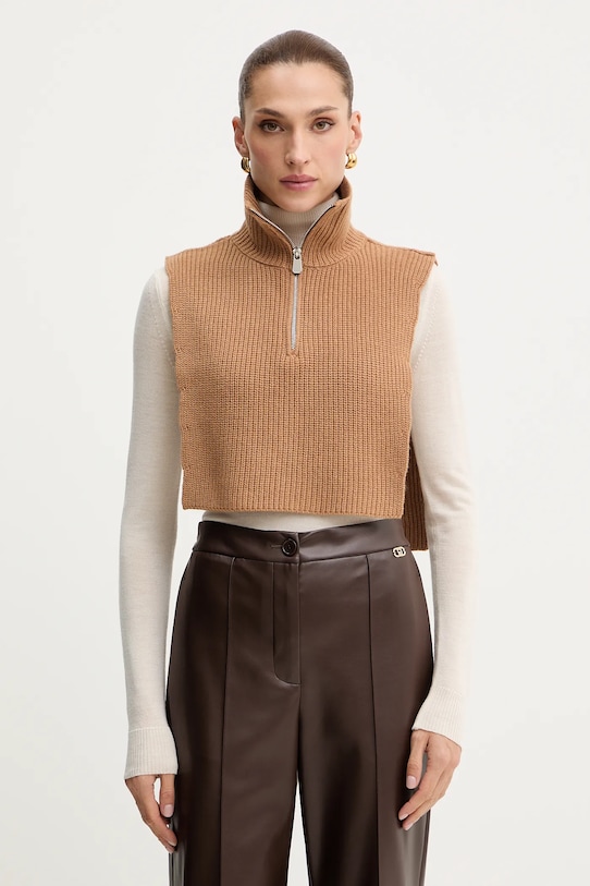 Шарф с шерстью Pinko, коричневый
Шарф с шерстью Pinko, коричневый