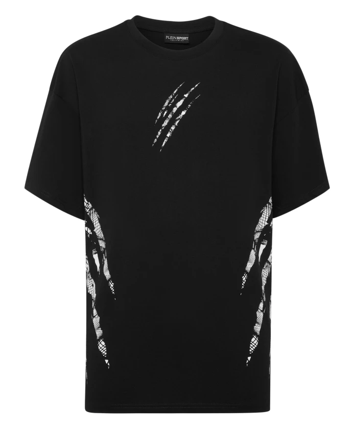Хлопковая футболка с круглым вырезом и облегающим силуэтом. Plein Sport, черный
Хлопковая футболка с круглым вырезом и облегающим силуэтом. Plein Sport, черный