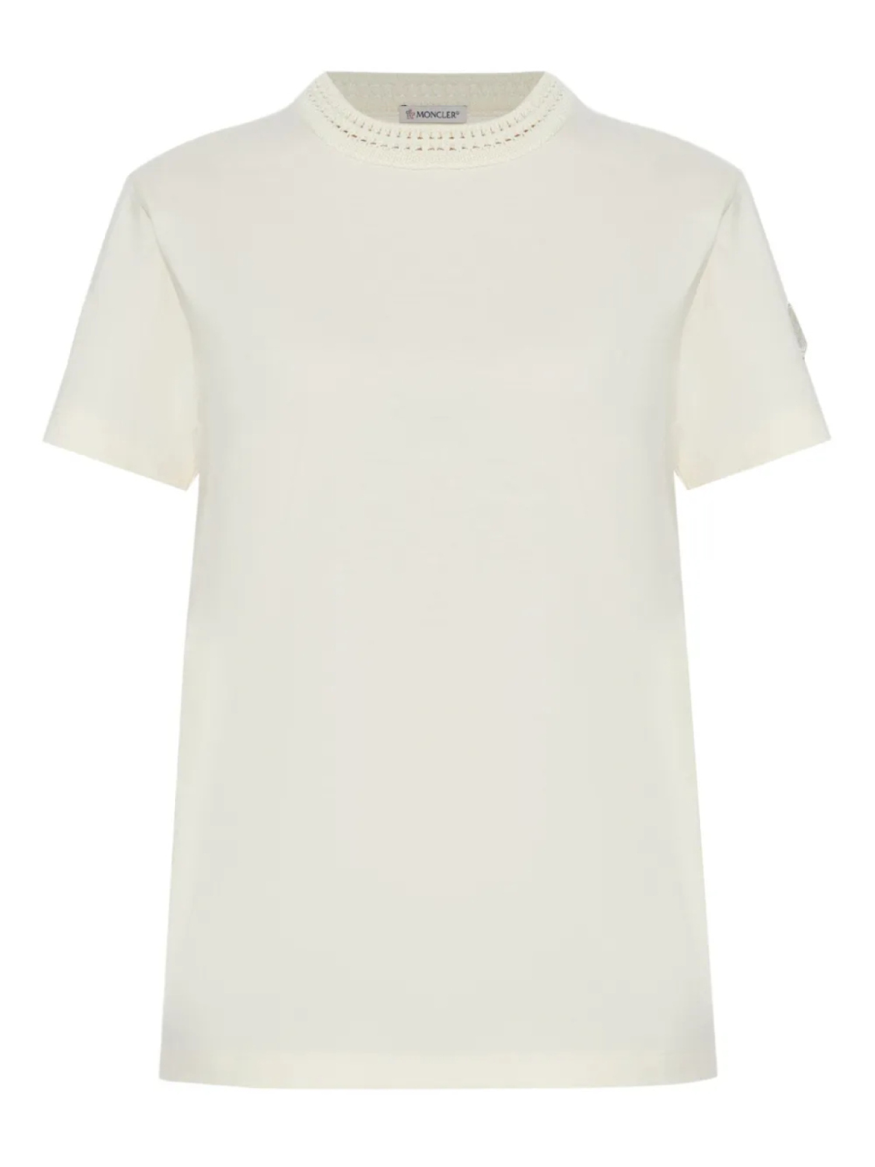 Футболка из хлопка с деталями, связанными крючком Moncler, белый
Футболка из хлопка с деталями, связанными крючком Moncler, белый