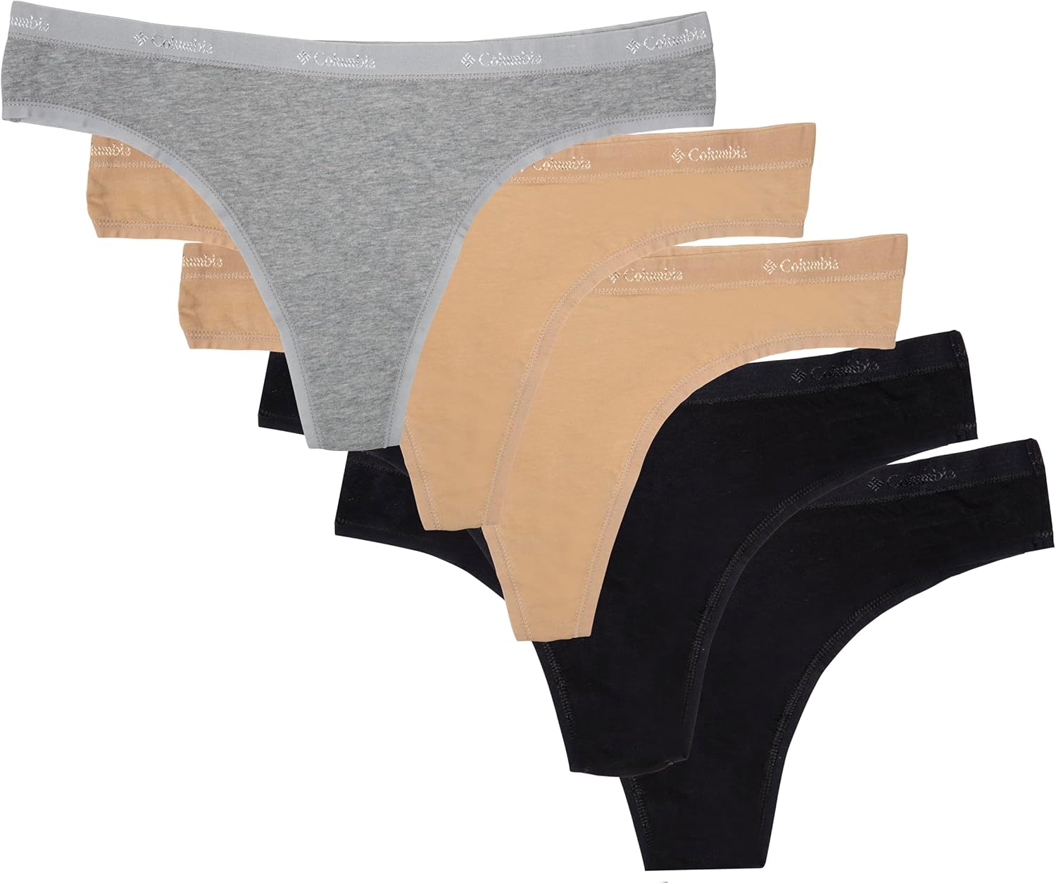 Columbia женские трусы-стринги 4-way Stretch Cotton, 5 штук, Black/Canoe Nude/Heather Grey
Columbia женские трусы-стринги 4-way Stretch Cotton, 5 штук, Black/Canoe Nude/Heather Grey