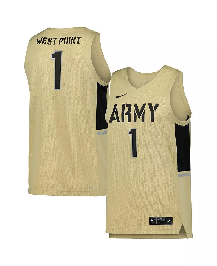 Мужская баскетбольная реплика футболки команды #1 Gold Army Black Knights Nike
Мужская баскетбольная реплика футболки команды #1 Gold Army Black Knights Nike
