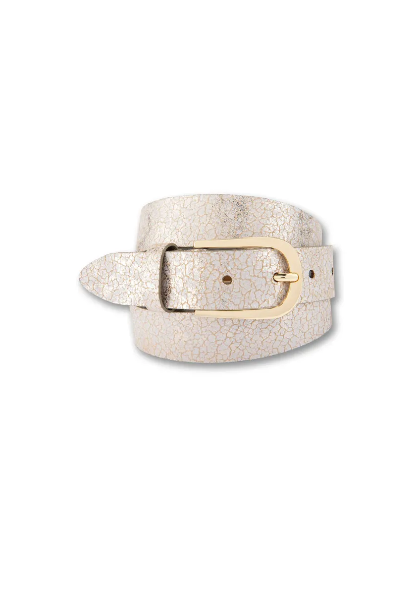 Кожаный ремень BERND GÖTZ с блестящим переливающимся металлическим эффектом, бежевый
Кожаный ремень BERND GÖTZ с блестящим переливающимся металлическим эффектом, бежевый