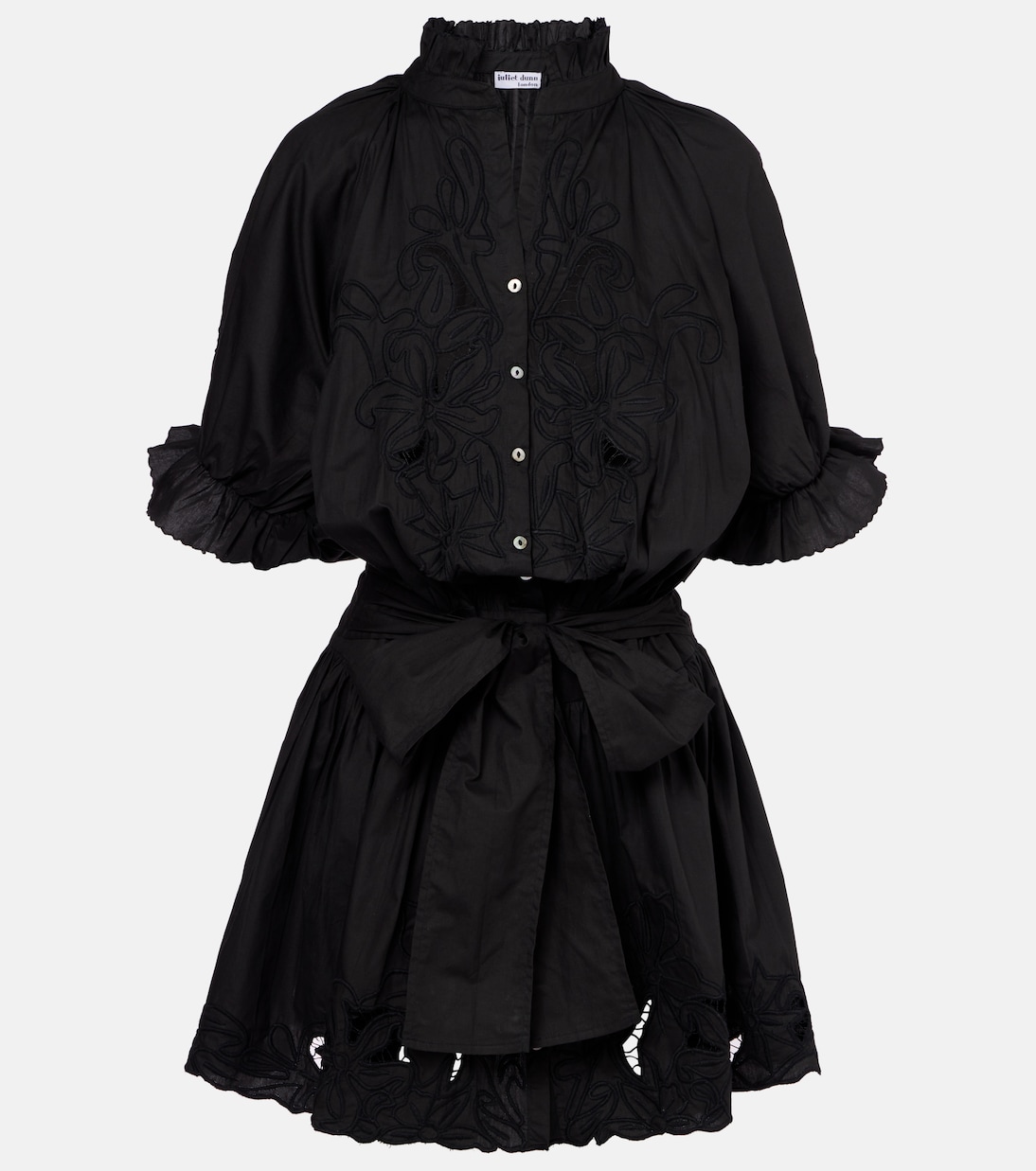 Вышитое мини-платье из хлопкового поплина Juliet Dunn, черный
Вышитое мини-платье из хлопкового поплина Juliet Dunn, черный