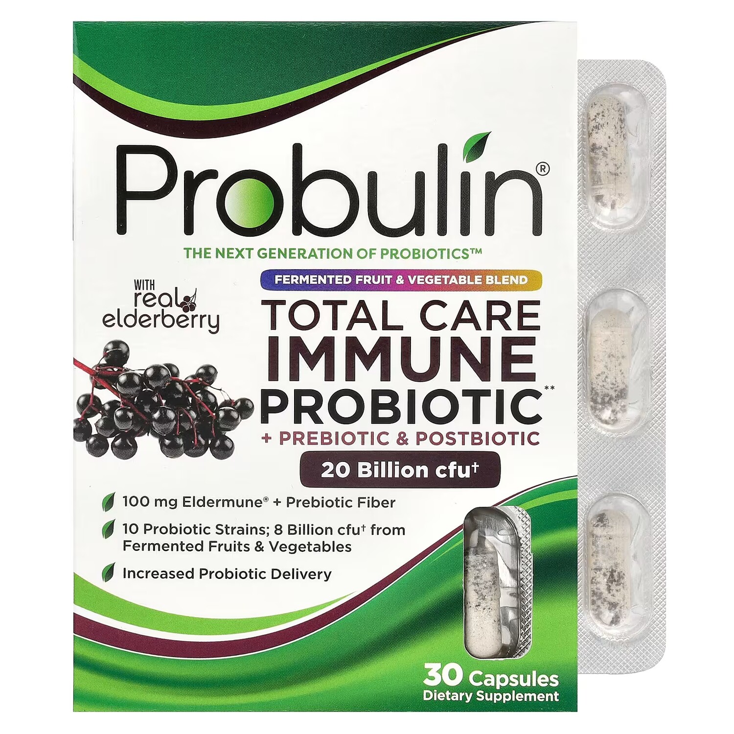 Добавка Probulin Total Care Immune Probiotic + Prebiotic & Postbiotic с бузиной, 30 капсул
Добавка Probulin Total Care Immune Probiotic + Prebiotic & Postbiotic с бузиной, 30 капсул