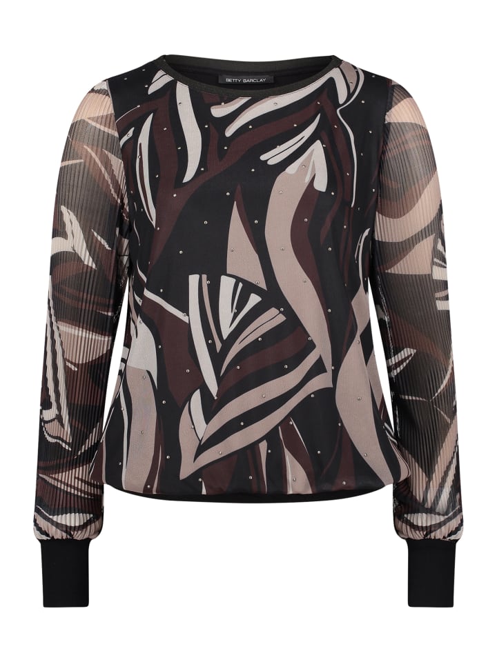 Betty Barclay Футболка с длинными рукавами и плиссировкой, бежево-черного цвета
Betty Barclay Футболка с длинными рукавами и плиссировкой, бежево-черного цвета