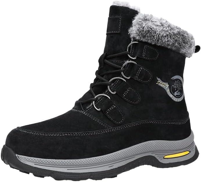 Мужские зимние высокие ботинки для снега - ботинки с толстой подошвой, бархатной подкладкой и теплой наружной шнуровкой, прочные с утепленным дизайном Clolinde, черный
Мужские зимние высокие ботинки для снега - ботинки с толстой подошвой, бархатной подкладкой и теплой наружной шнуровкой, прочные с утепленным дизайном Clolinde, черный