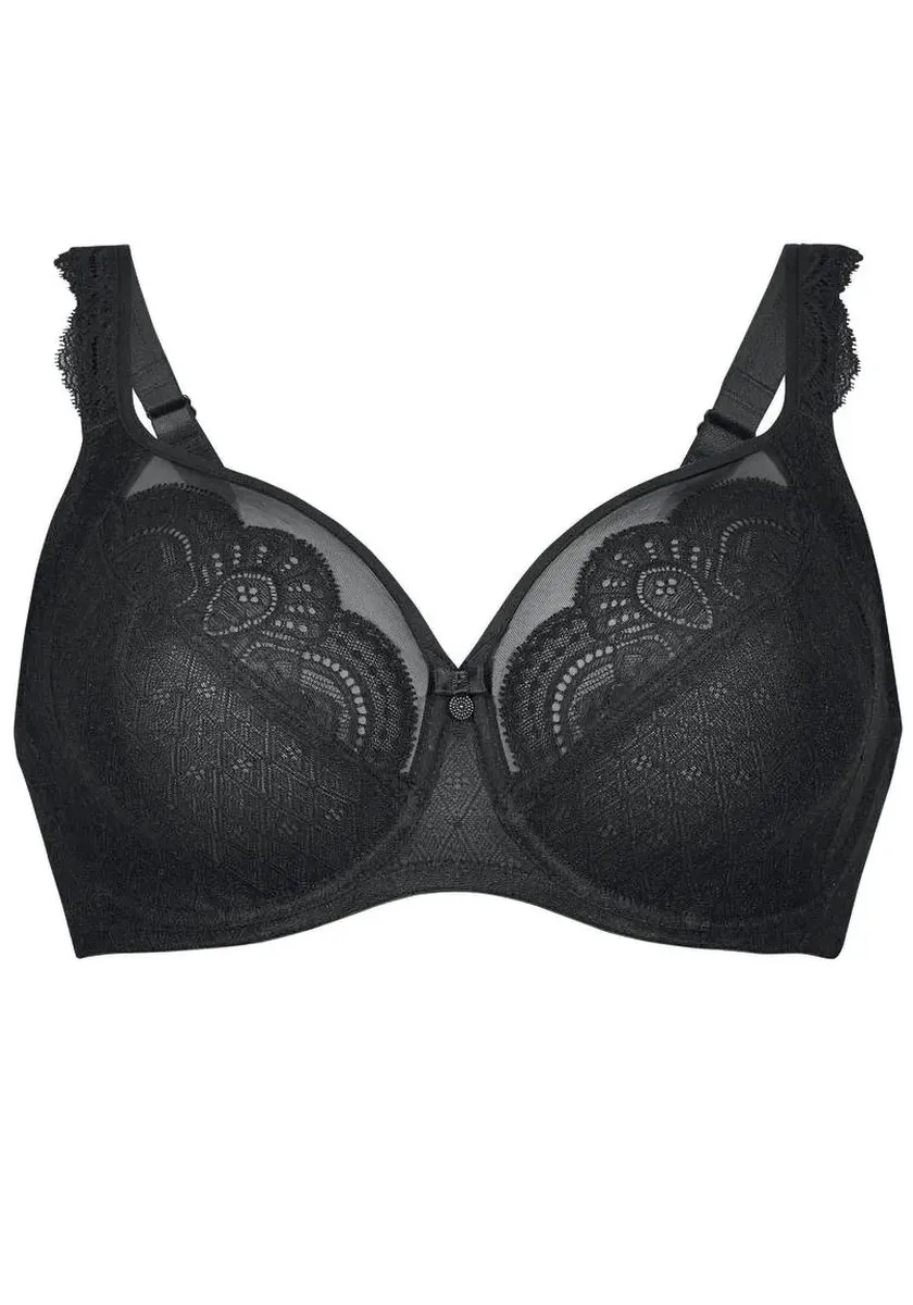 Rosa Faia Бюстгальтер на косточках "Selma", полная чашка, пришитая, чашка из четырех частей, боковая вставка, черный 
Rosa Faia Бюстгальтер на косточках "Selma", полная чашка, пришитая, чашка из четырех частей, боковая вставка, черный
