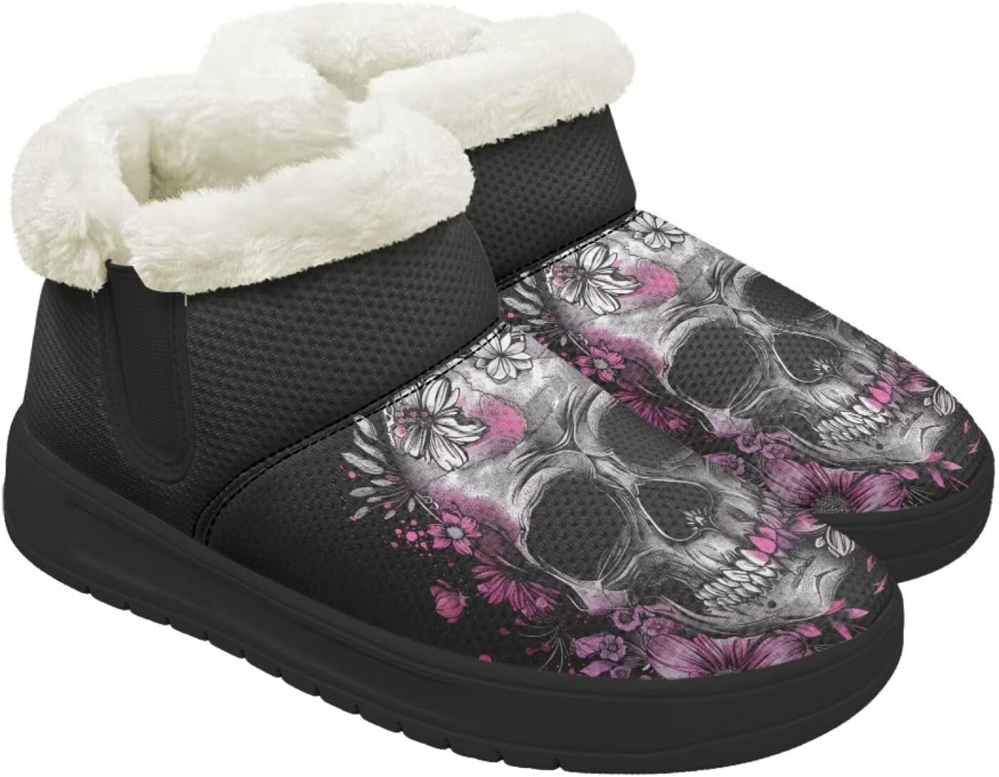 Зимние ботинки Forchrinse для женщин и мужчин, с меховой подкладкой, уютные теплые ботильоны для прогулок, Skull Flower Print
Зимние ботинки Forchrinse для женщин и мужчин, с меховой подкладкой, уютные теплые ботильоны для прогулок, Skull Flower Print