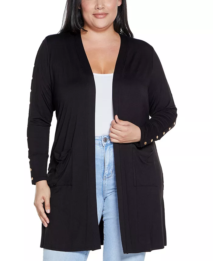 Большой размер, черный лейбл, вязаный открытый кардиган с декорированными рукавами Belldini
Большой размер, черный лейбл, вязаный открытый кардиган с декорированными рукавами Belldini