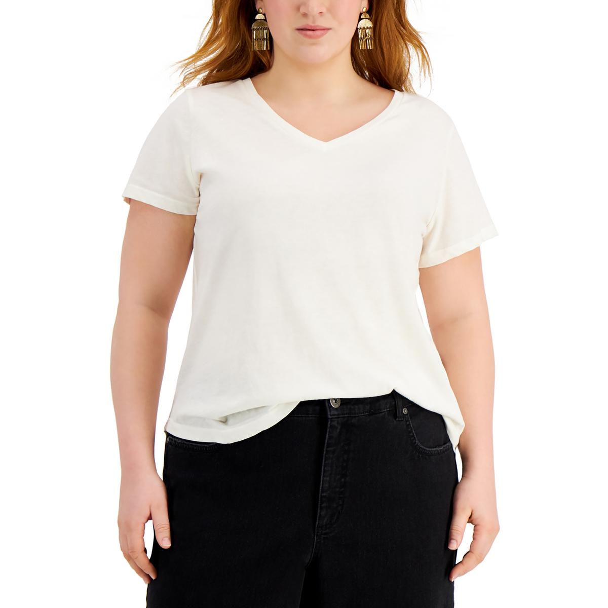 Плюс Женская трикотажная футболка с V-образным вырезом Style & Co., цвет natural ivory
Плюс Женская трикотажная футболка с V-образным вырезом Style & Co., цвет natural ivory