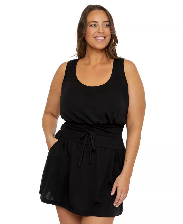 Платье-накидка больших размеров для пляжного свидания Burnout Becca ETC, черный 
Платье-накидка больших размеров для пляжного свидания Burnout Becca ETC, черный