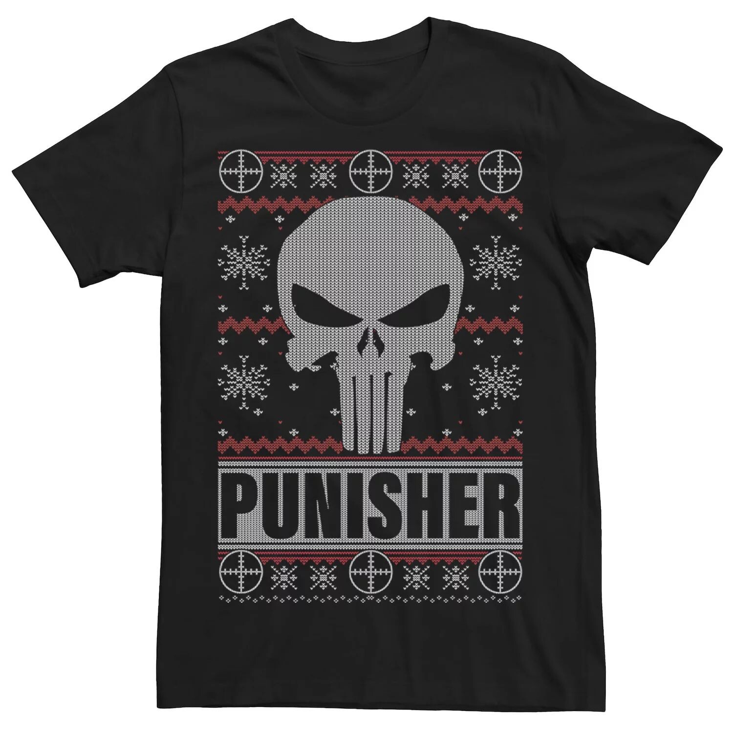 Мужская футболка-свитер с черепом Marvel Punisher Ugly Christmas Licensed Character
Мужская футболка-свитер с черепом Marvel Punisher Ugly Christmas Licensed Character