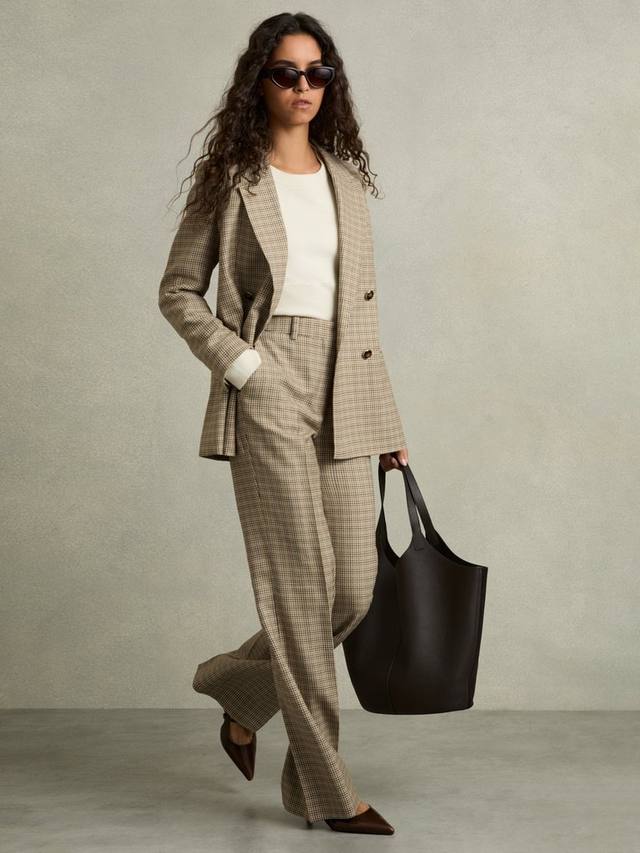 Широкие брюки из чистой шерсти в клетку vida Reiss, коричневый
Широкие брюки из чистой шерсти в клетку vida Reiss, коричневый