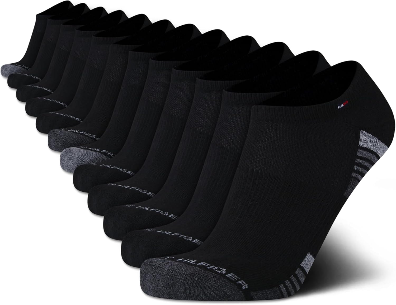 Мужские носки Tommy Hilfiger с низкой посадкой - 12 пар спортивных носков для бега, влагоотводящих и невидимых (размеры: 7-12), Black Multi
Мужские носки Tommy Hilfiger с низкой посадкой - 12 пар спортивных носков для бега, влагоотводящих и невидимых (размеры: 7-12), Black Multi