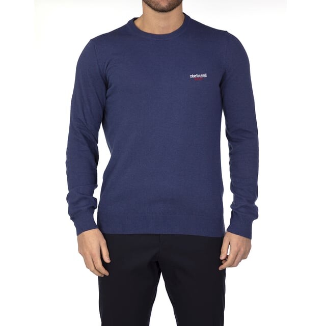 Спортивный мужской приталенный свитер с длинными рукавами Roberto Cavalli, синий
Спортивный мужской приталенный свитер с длинными рукавами Roberto Cavalli, синий