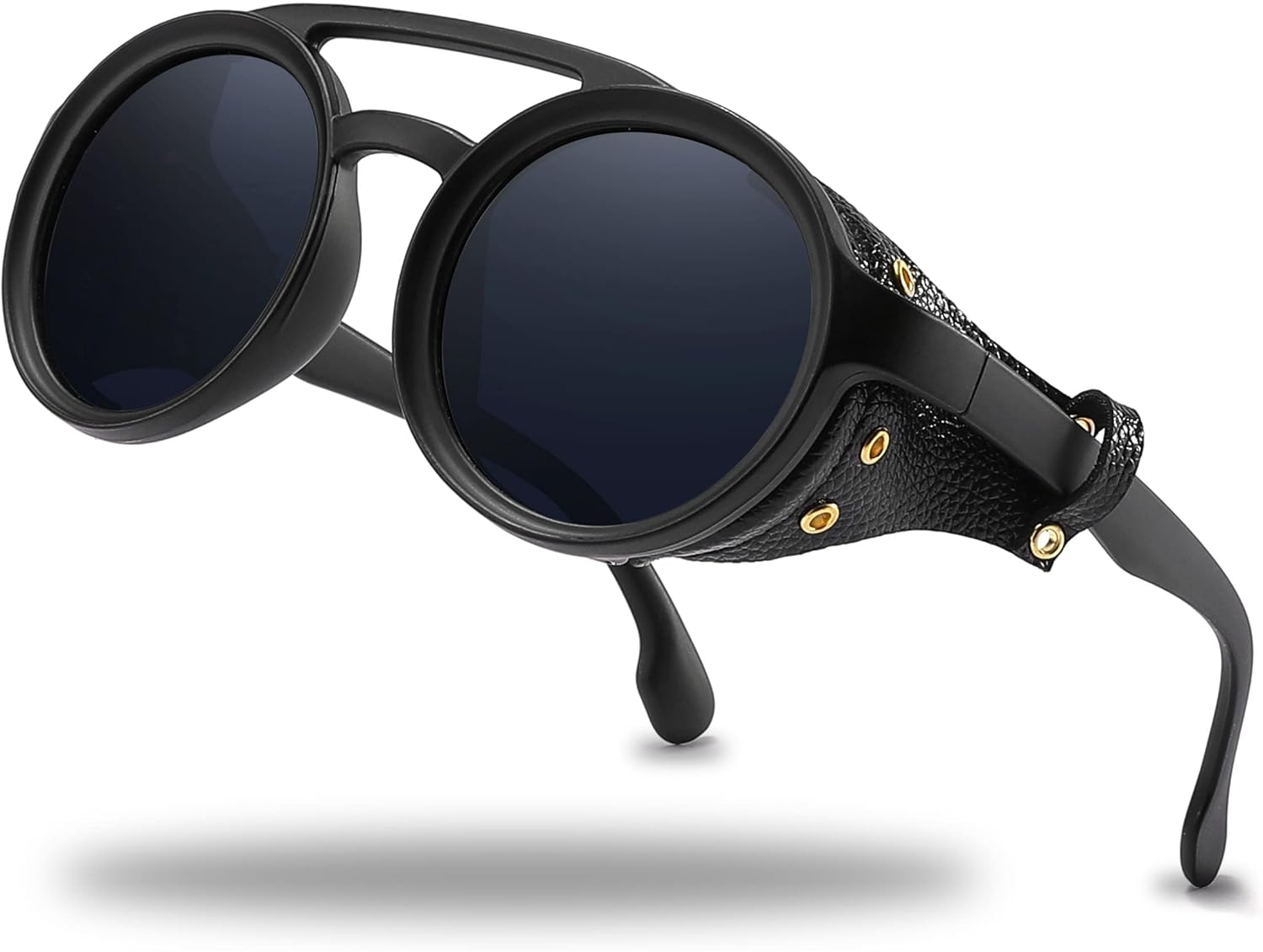 Солнцезащитные очки Technigadgets Finnegan в стиле стимпанк и ретро для мужчин и женщин с кожаной боковой защитой, двойной перемычкой и пластиковой оправой. Подарок для мужчин, Matte Black Grey - Polarized
Солнцезащитные очки Technigadgets Finnegan в стиле стимпанк и ретро для мужчин и женщин с кожаной боковой защитой, двойной перемычкой и пластиковой оправой. Подарок для мужчин, Matte Black Grey - Polarized