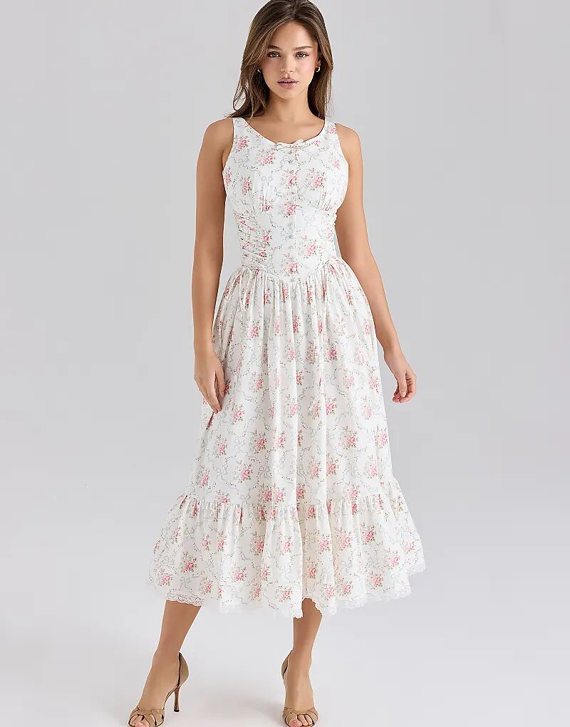 Платье миди Sienna из эластичного хлопка со шнуровкой и принтом роз
Платье миди Sienna из эластичного хлопка со шнуровкой и принтом роз