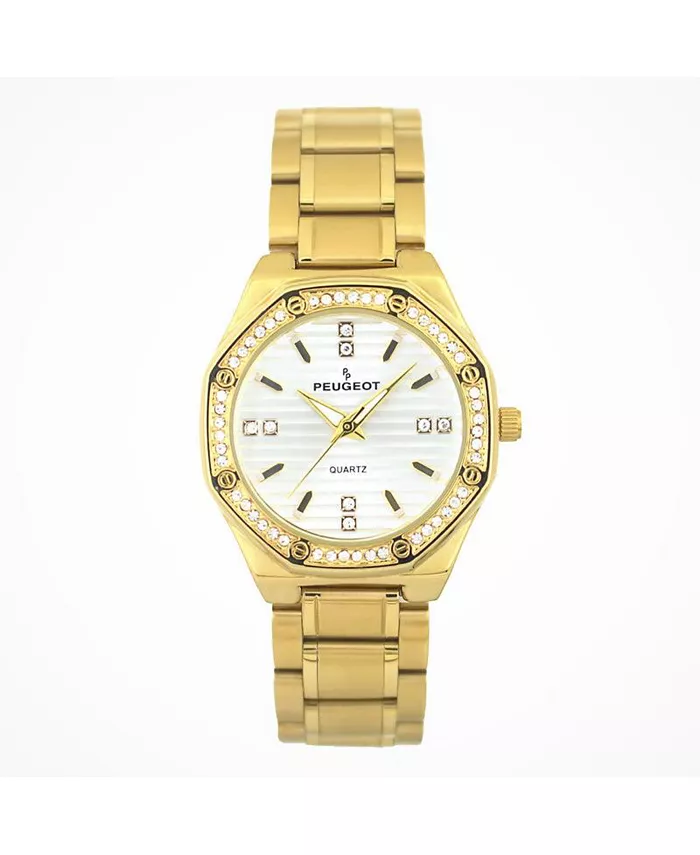 Женские часы-браслет с золотым корпусом 32 мм в форме шестигранника Peugeot, золотой 
Женские часы-браслет с золотым корпусом 32 мм в форме шестигранника Peugeot, золотой