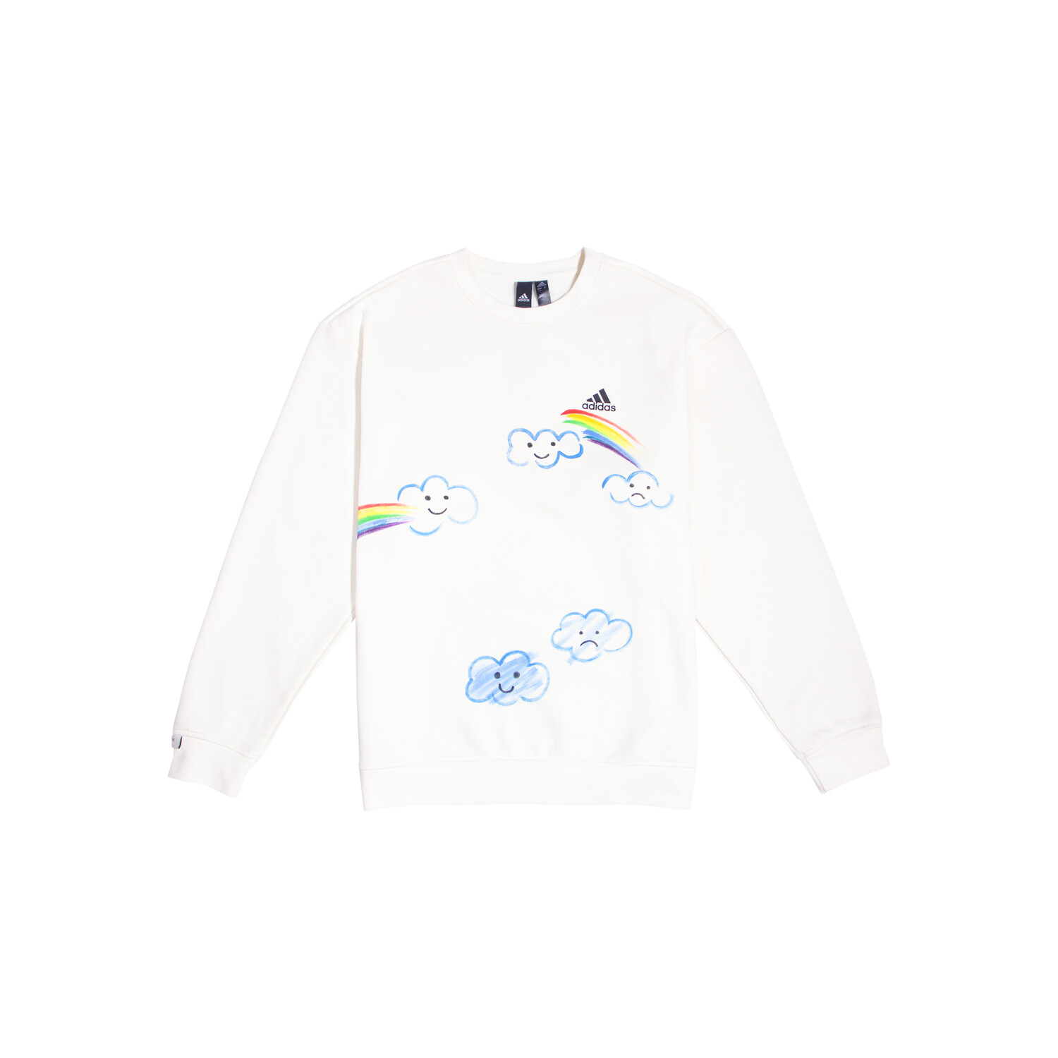 Толстовка унисекс молочно-белая Adidas, белый 
Толстовка унисекс молочно-белая Adidas, белый