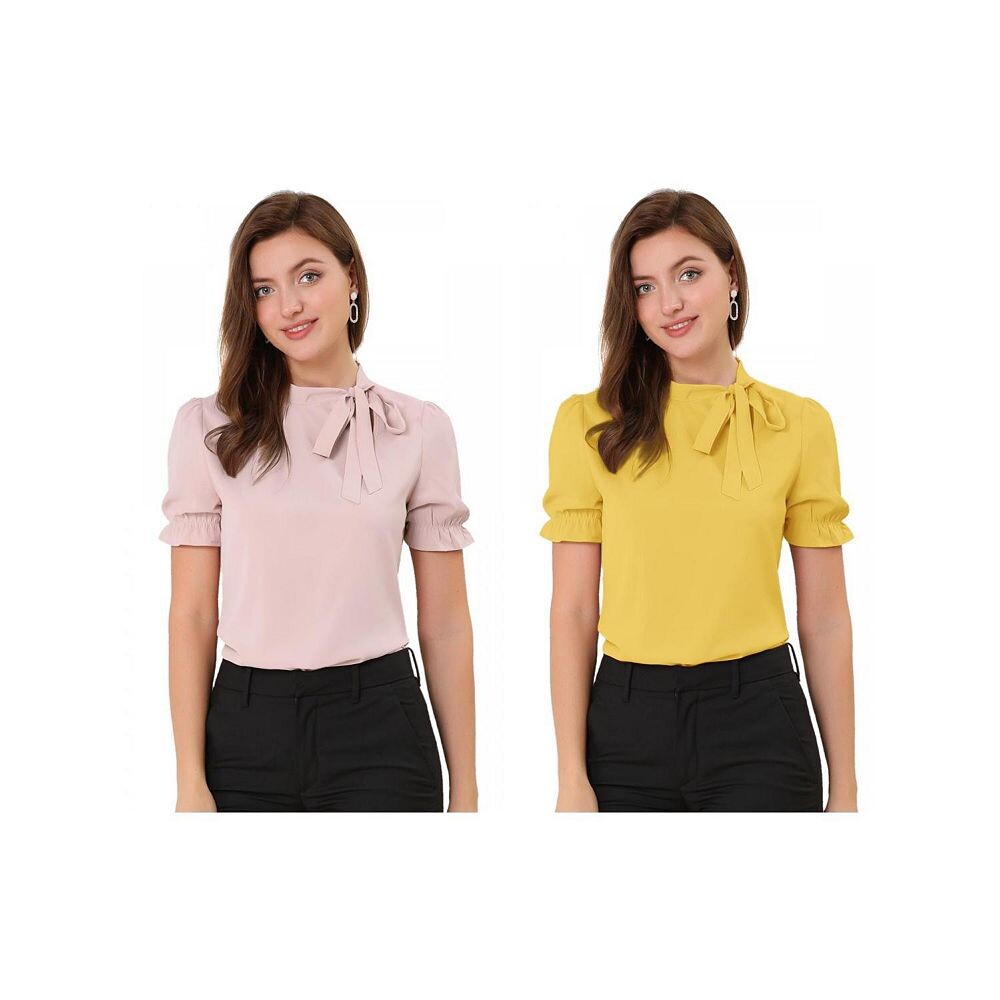 2 упаковки женских топов с галстуком-бабочкой, элегантная офисная блузка с короткими рукавами ALLEGRA K, цвет Pink And Yellow
2 упаковки женских топов с галстуком-бабочкой, элегантная офисная блузка с короткими рукавами ALLEGRA K, цвет Pink And Yellow