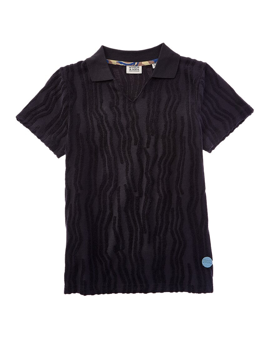 Поло из жаккардовой махровой ткани Scotch & Soda, черный
Поло из жаккардовой махровой ткани Scotch & Soda, черный