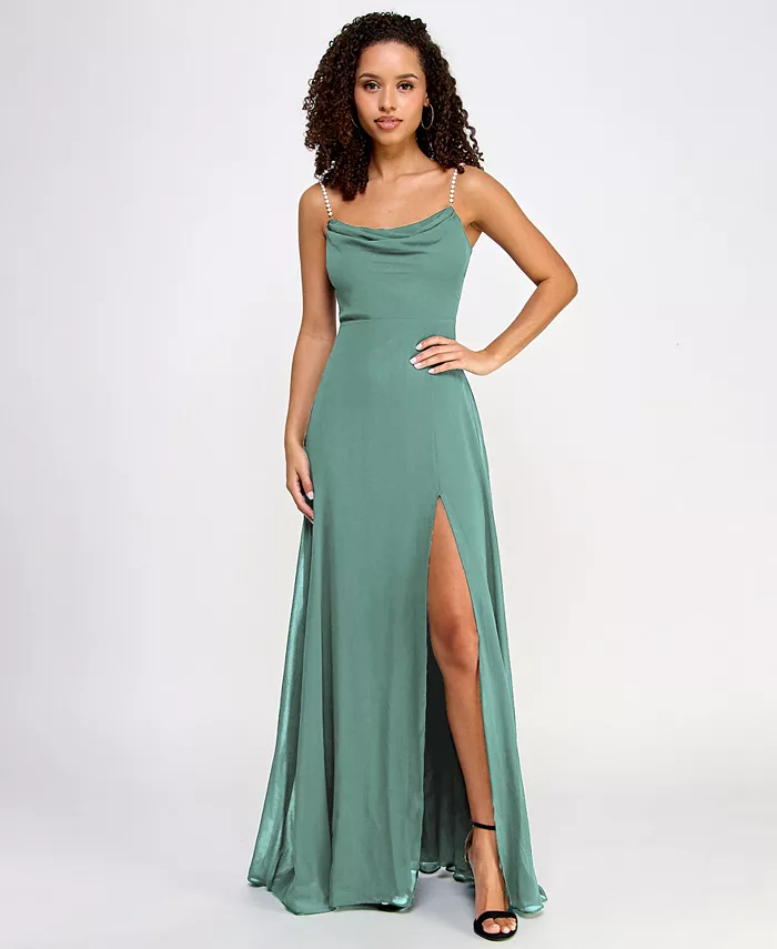 Вечернее платье для девушек с драпированным вырезом и имитацией жемчужных лямок City Studios, зеленый
Вечернее платье для девушек с драпированным вырезом и имитацией жемчужных лямок City Studios, зеленый