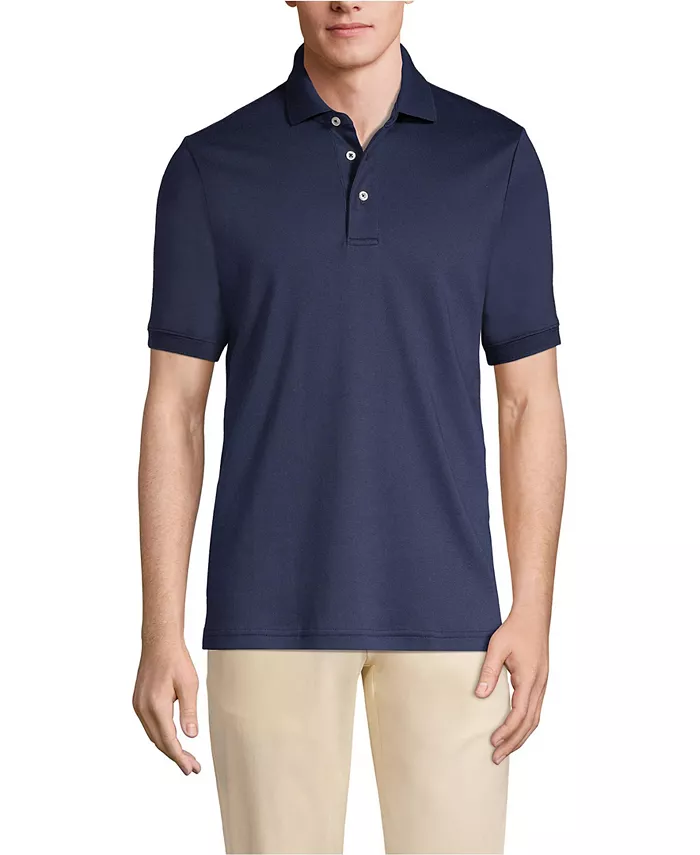 Мужская удлиненная хлопковая поло Supima с коротким рукавом Lands' End, синий
Мужская удлиненная хлопковая поло Supima с коротким рукавом Lands' End, синий