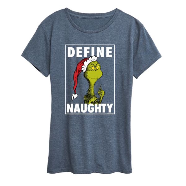 Женская футболка с принтом "Доктор Сьюз: Гринч объясняет, кто такой проказник" Licensed Character, синий 
Женская футболка с принтом "Доктор Сьюз: Гринч объясняет, кто такой проказник" Licensed Character, синий