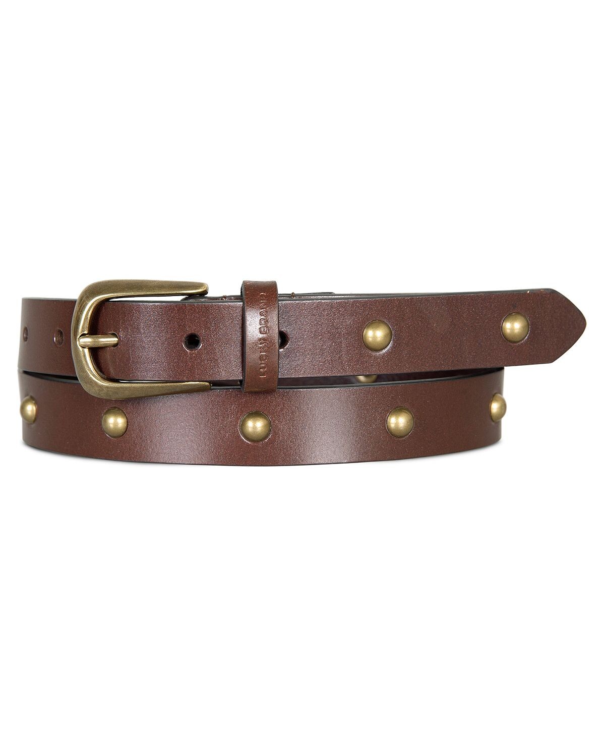 Женский кожаный брючный ремень с металлическими заклепками Lucky Brand, коричневый 
Женский кожаный брючный ремень с металлическими заклепками Lucky Brand, коричневый