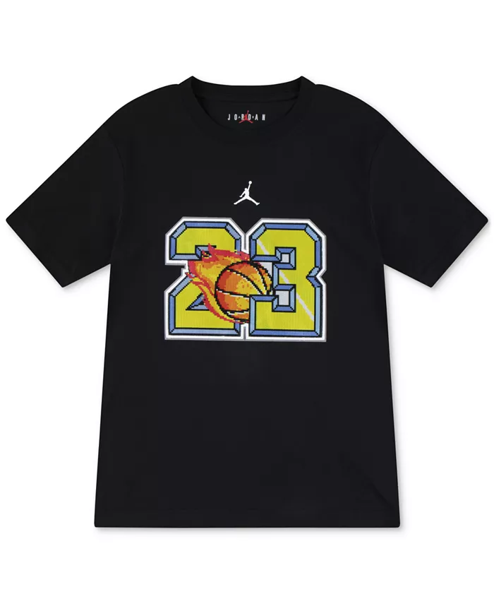 Футболка с принтом Air Flame для мальчиков старшего возраста Jordan, черный 
Футболка с принтом Air Flame для мальчиков старшего возраста Jordan, черный