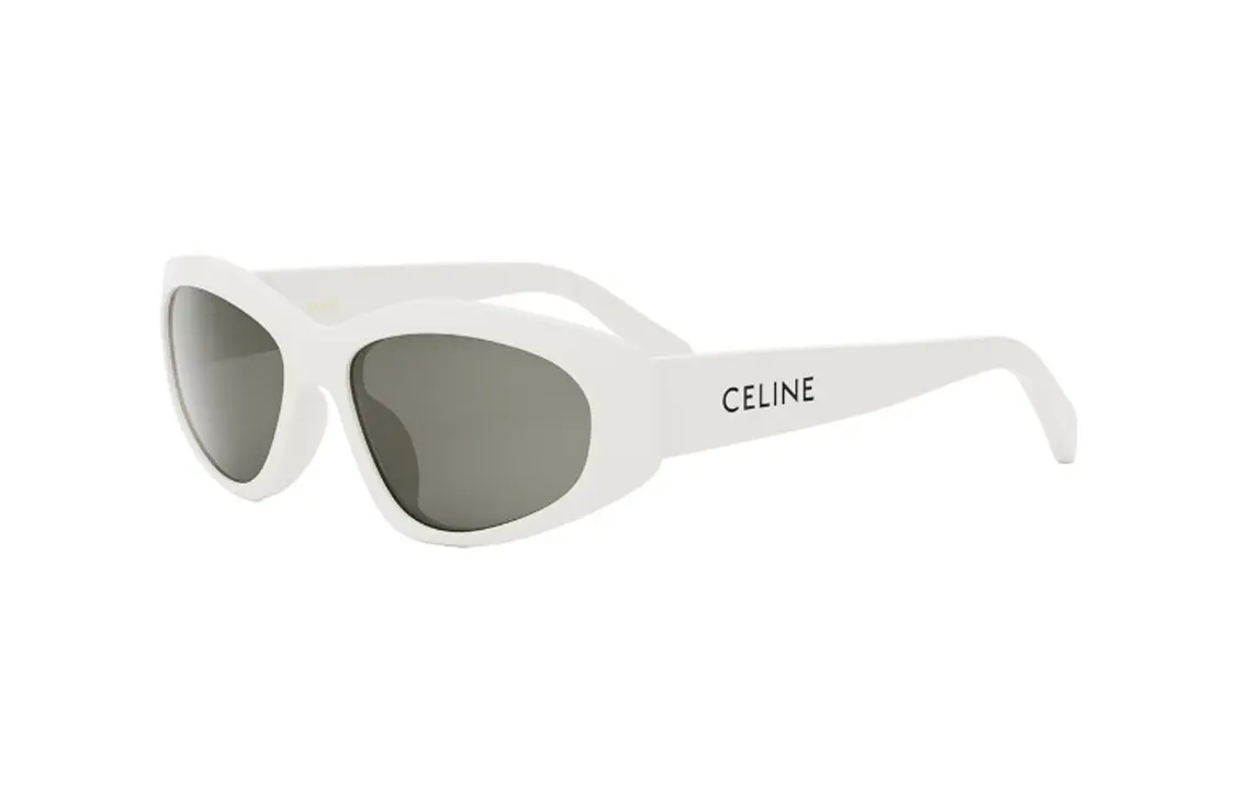 CELINE Солнцезащитные очки с геометрической оправой, White
CELINE Солнцезащитные очки с геометрической оправой, White
