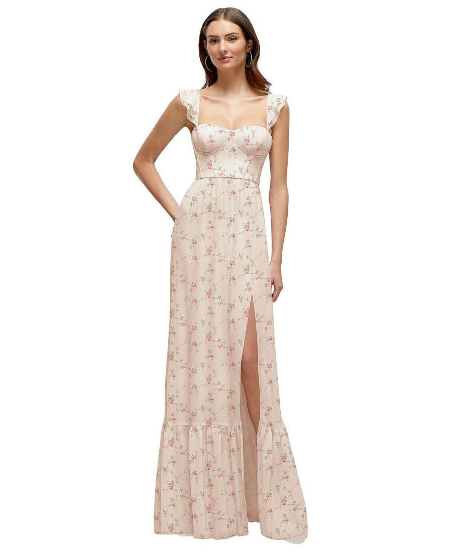Платье-макси из шифона с оборками на бретелях и юбкой А-силуэта большого размера Dessy Collection, Coquette floral print
Платье-макси из шифона с оборками на бретелях и юбкой А-силуэта большого размера Dessy Collection, Coquette floral print