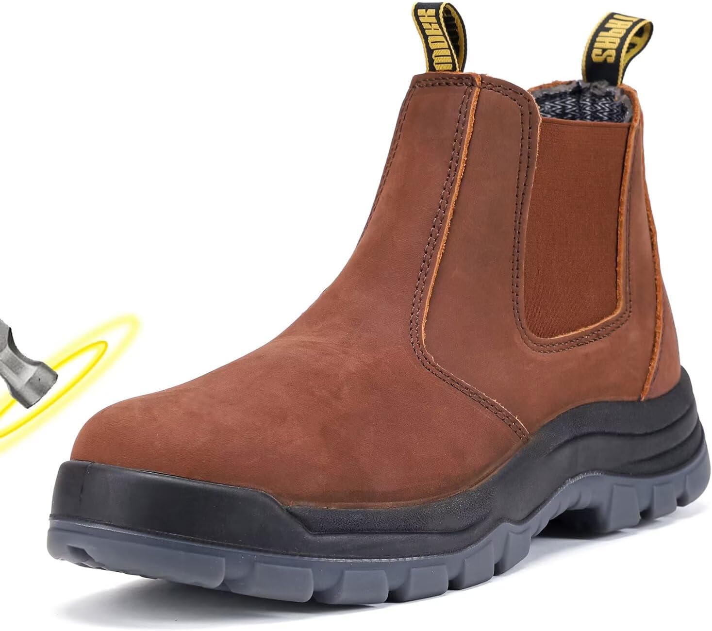 Мужские ботинки rocklobster с застежкой без шнурков, композитный носок, кожа Crazy Horse, водоотталкивающие, противоскользящая и маслостойкая подошва из ТПУ, антистатические защитные ботинки, коричневый
Мужские ботинки rocklobster с застежкой без шнурков, композитный носок, кожа Crazy Horse, водоотталкивающие, противоскользящая и маслостойкая подошва из ТПУ, антистатические защитные ботинки, коричневый