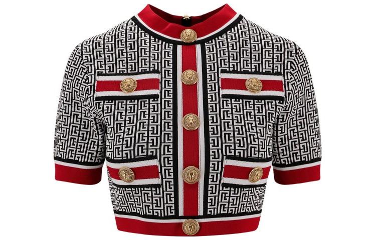 Джаккардовый топ с монограммой BALMAIN, мультиколор
Джаккардовый топ с монограммой BALMAIN, мультиколор