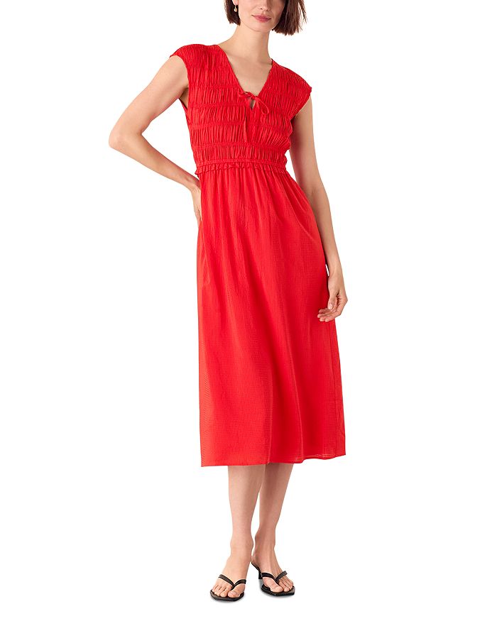 Платье с V-образным вырезом и сборчатым лифом Whistles, красный
Платье с V-образным вырезом и сборчатым лифом Whistles, красный