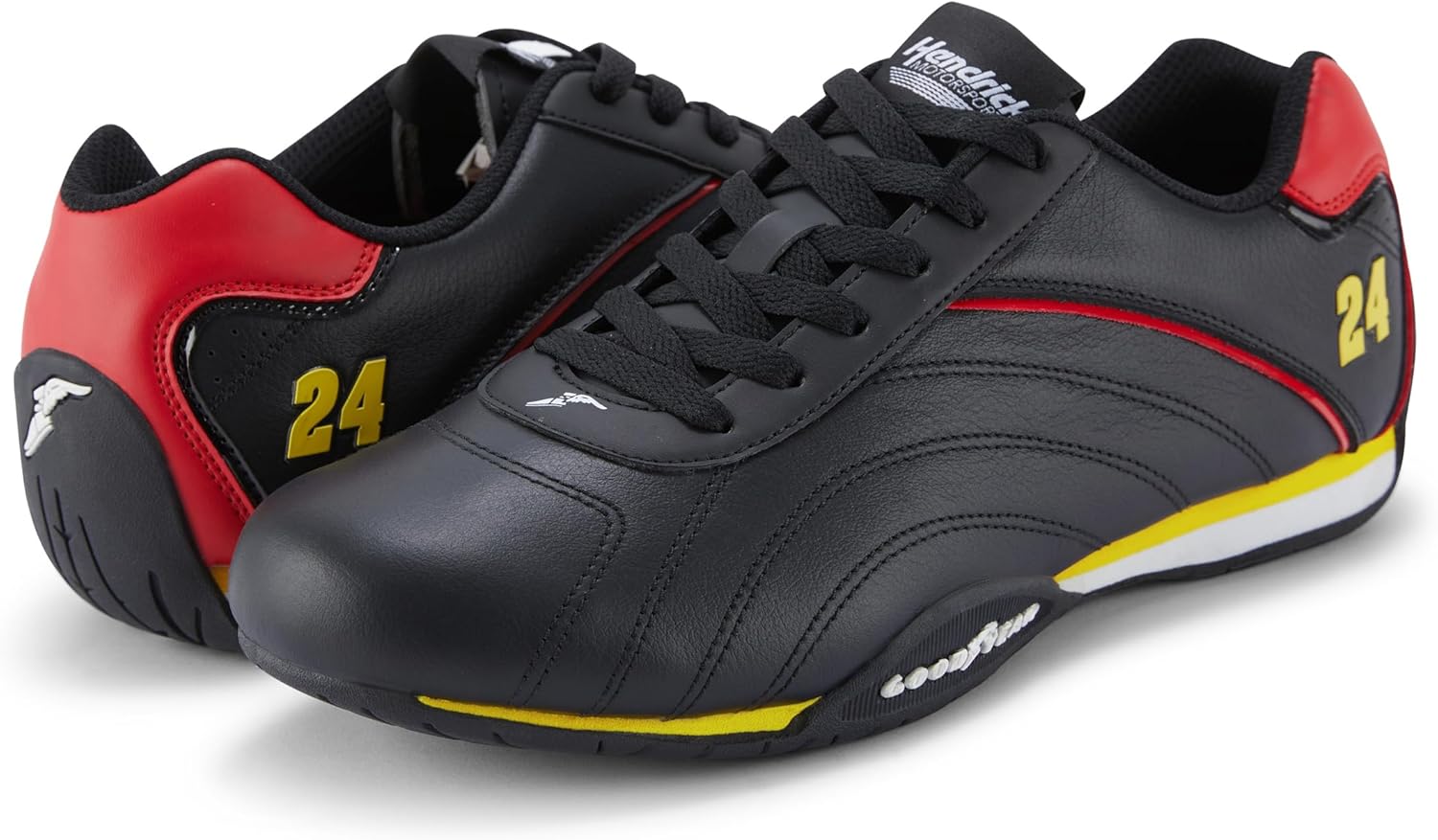 Мужские кроссовки Goodyear Ori Racer - низкие шнурованные кроссовки Hendrick Motorsports, кожа и сетчатая подкладка, черный/красный/желтый
Мужские кроссовки Goodyear Ori Racer - низкие шнурованные кроссовки Hendrick Motorsports, кожа и сетчатая подкладка, черный/красный/желтый