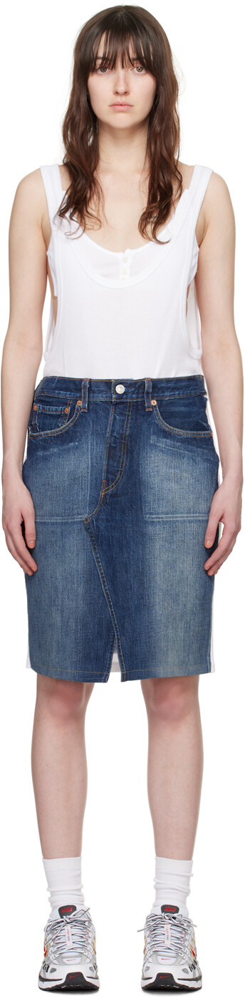 Платье-миди с карманами белого и индиго цвета Bless
Платье-миди с карманами белого и индиго цвета Bless