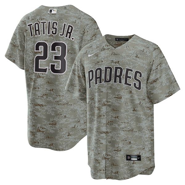 Мужская камуфляжная реплика игровой футболки Fernando Tatis Jr San Diego Padres USMC Alternate Nike
Мужская камуфляжная реплика игровой футболки Fernando Tatis Jr San Diego Padres USMC Alternate Nike