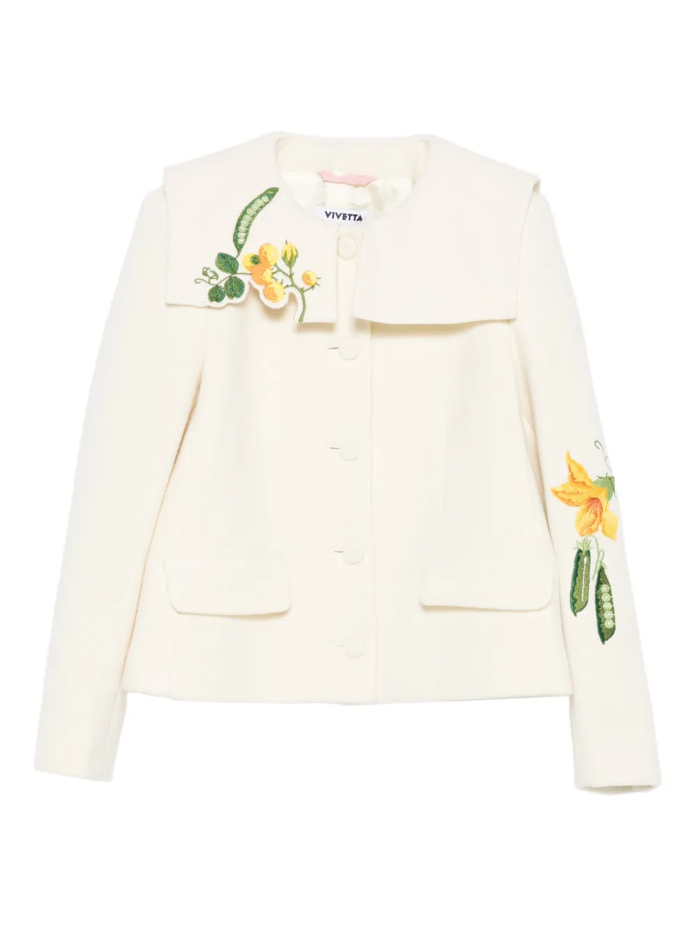 Куртка с цветочной вышивкой Vivetta, белый
Куртка с цветочной вышивкой Vivetta, белый