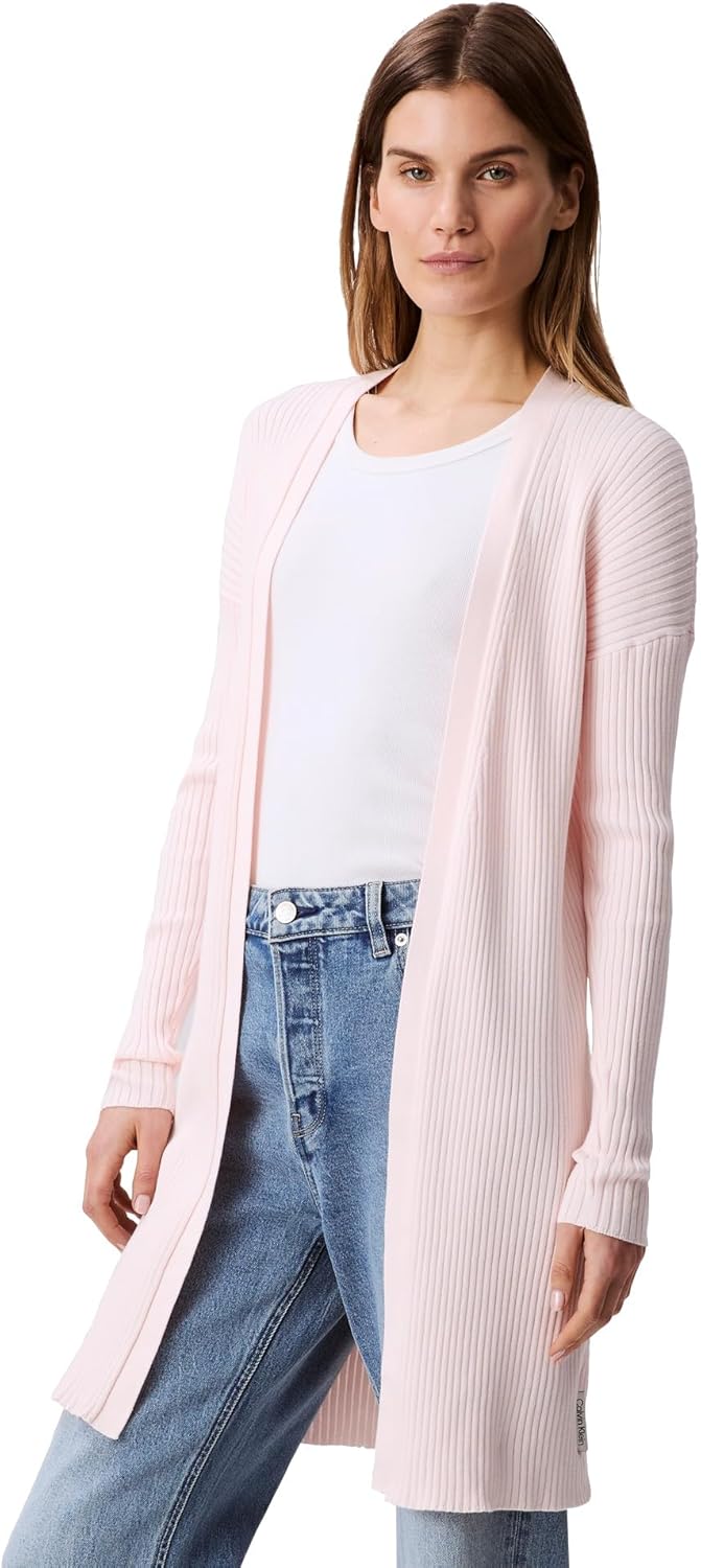 Женский гладкий хлопковый свитер в рубчик Calvin Klein, Pearl
Женский гладкий хлопковый свитер в рубчик Calvin Klein, Pearl