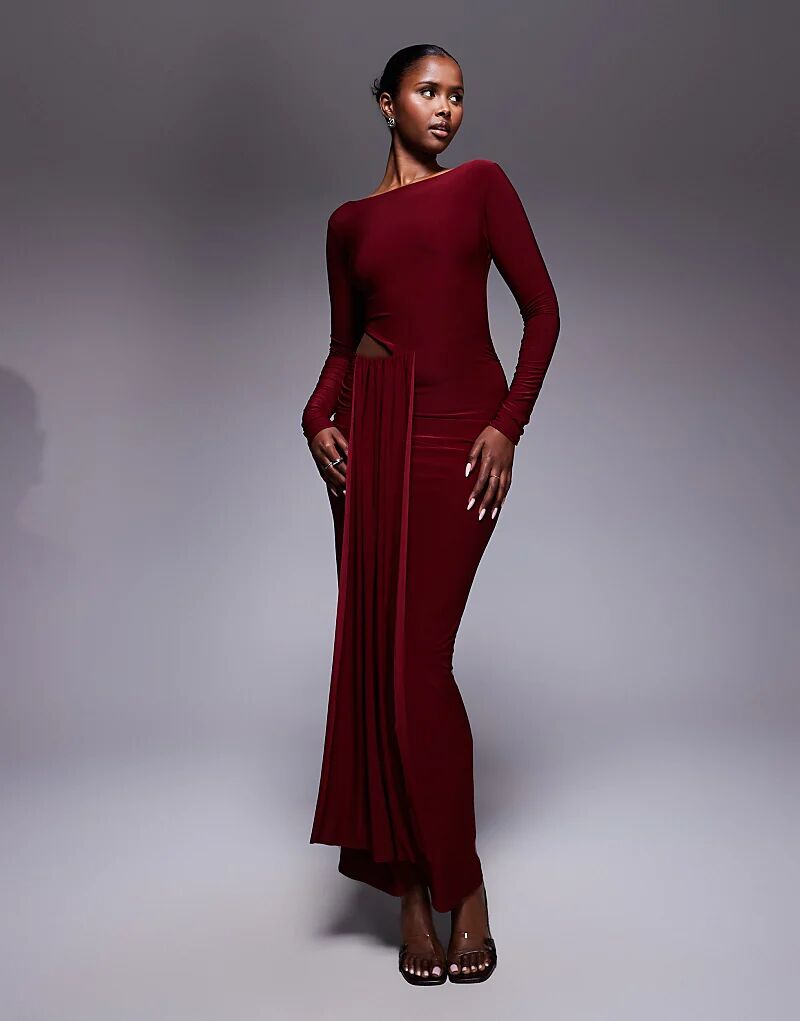 Эксклюзивное двухслойное облегающее платье макси Kaiia с драпировкой и вырезами в бордовом цвете
Эксклюзивное двухслойное облегающее платье макси Kaiia с драпировкой и вырезами в бордовом цвете