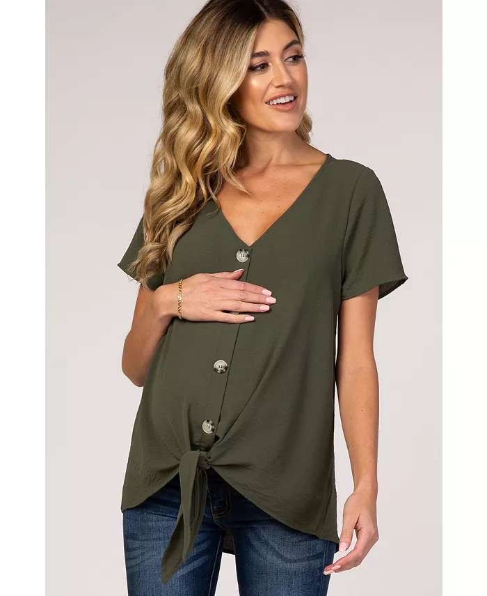 Светло-оливковый топ для беременных с завязкой на пуговицах спереди Pinkblush, зеленый
Светло-оливковый топ для беременных с завязкой на пуговицах спереди Pinkblush, зеленый