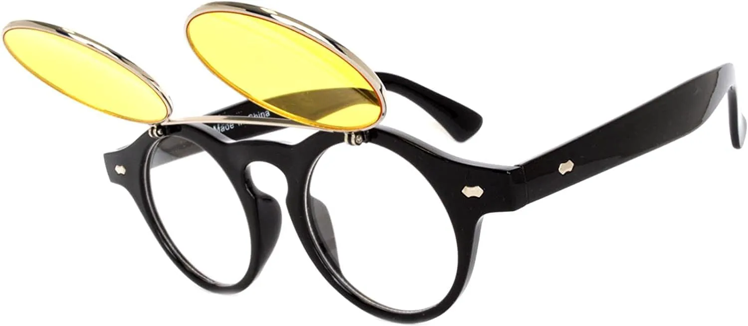 Солнцезащитные очки OWL в стиле стимпанк, ретро, готика, винтаж, хиппи, с круглой оправой из цветного металла и цветными линзами, Flipup C5 Silver Yellow
Солнцезащитные очки OWL в стиле стимпанк, ретро, готика, винтаж, хиппи, с круглой оправой из цветного металла и цветными линзами, Flipup C5 Silver Yellow