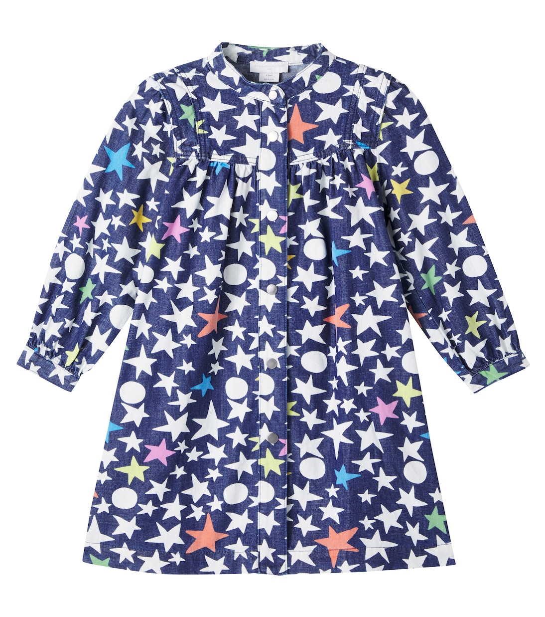 Джинсовое платье с принтом Stella McCartney Kids, Blu/Multicolor
Джинсовое платье с принтом Stella McCartney Kids, Blu/Multicolor