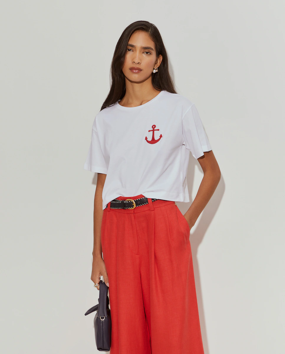 Женская укороченная футболка с якорем Lion of Porches, белый
Женская укороченная футболка с якорем Lion of Porches, белый