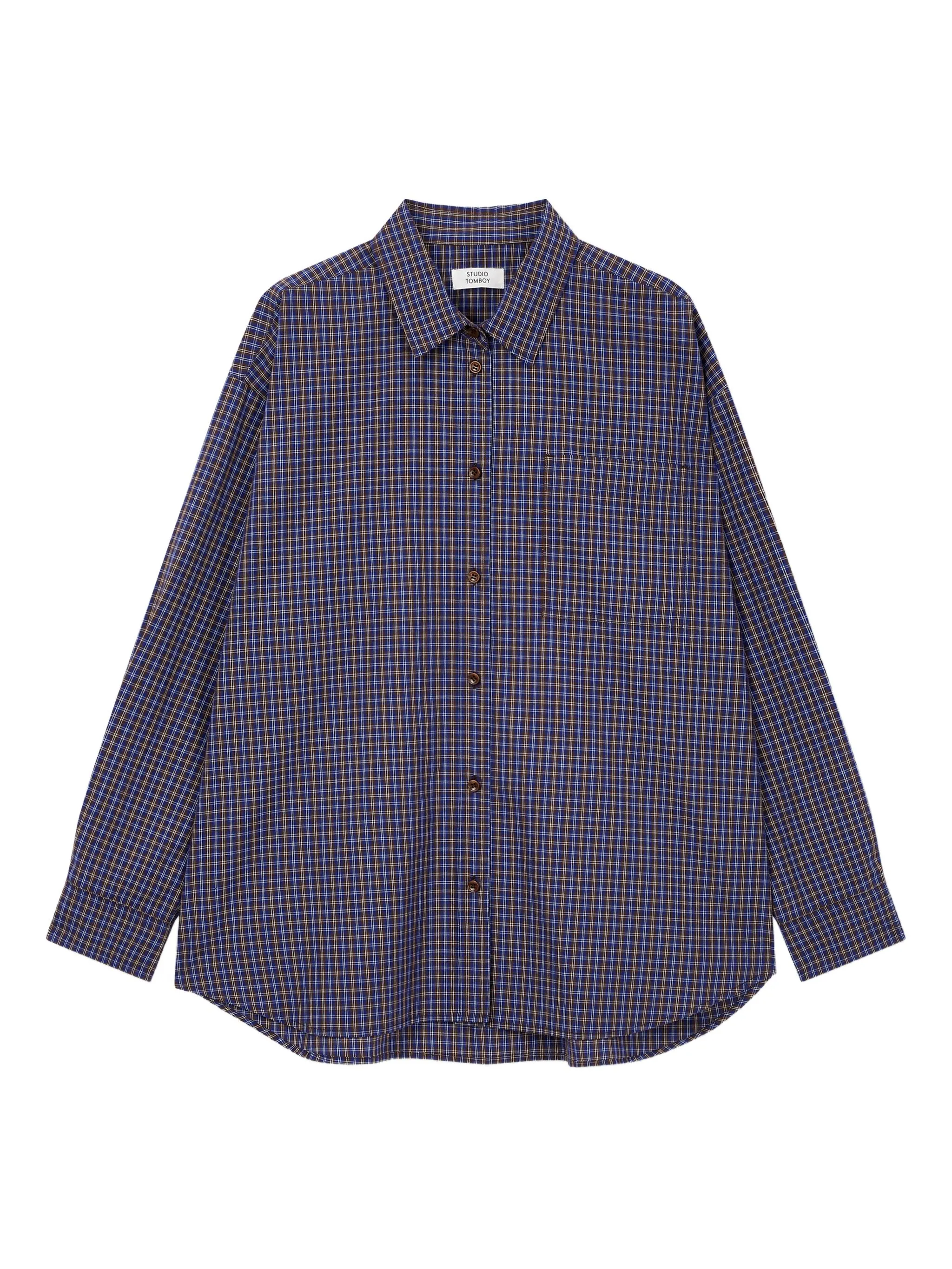 Рубашка в клетку с карманом Studio Tomboy, синий
Рубашка в клетку с карманом Studio Tomboy, синий