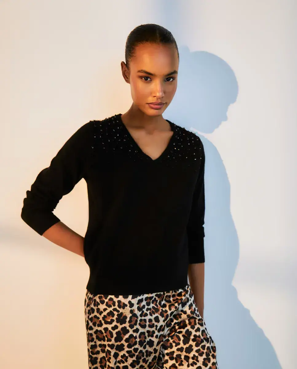 Женский свитер с V-образным вырезом Woman El Corte Inglés, чёрный
Женский свитер с V-образным вырезом Woman El Corte Inglés, чёрный