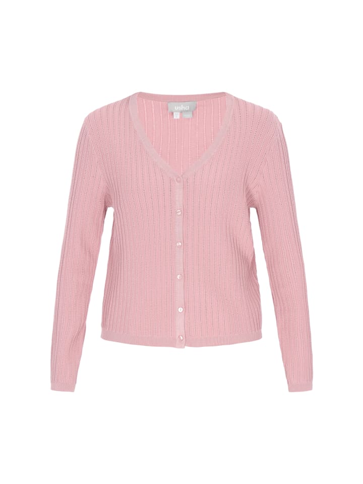 Usha Женский кардиган светло-розового цвета
Usha Женский кардиган светло-розового цвета